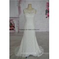 Sleeveless Elegant Lace Illusion Back Lace Latest Wedding Dress